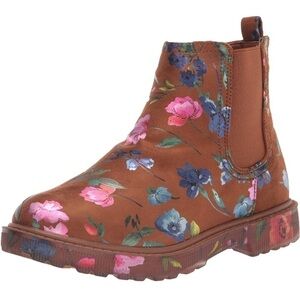 Steve Madden Girls Crystl Floral Painted Detail Chelsea Boots